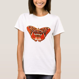 Camiseta Traça cigana, laranja enferrujado e preto