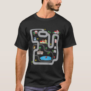 Camiseta Traçado De Carro De Comboio Em Playmat Impresso Na