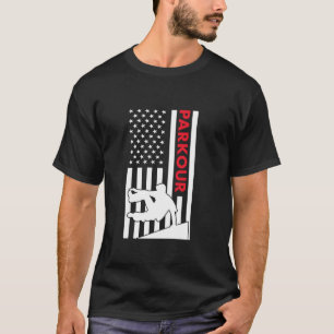 Camiseta Traceur Bandeira dos EUA Parkour  1