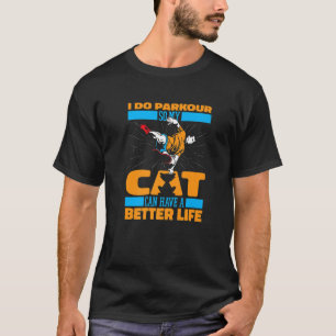 Camiseta Traceur Parkour, corredor de gatos em execução liv