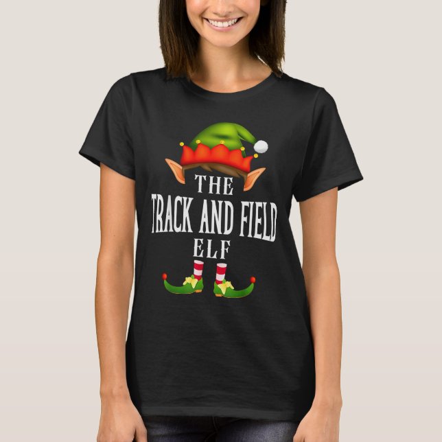 Camiseta Track And Field Elf Group Funny Christmas Pajama P (Frente)