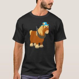 Camiseta Traço de Cartoon Bonito T-Shirt Bretão Horse