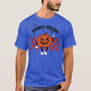 Camiseta Traço De Halloween Ou Pumpk De Tratamento Da Época