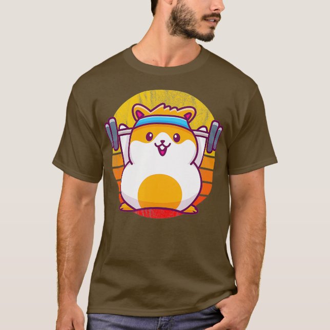 Camiseta Traço De Hamster De Giro Retro Correto Distante (Frente)