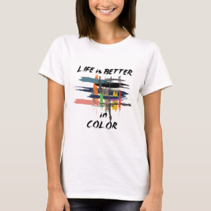 Camiseta "Traços Coloridos da Vida"