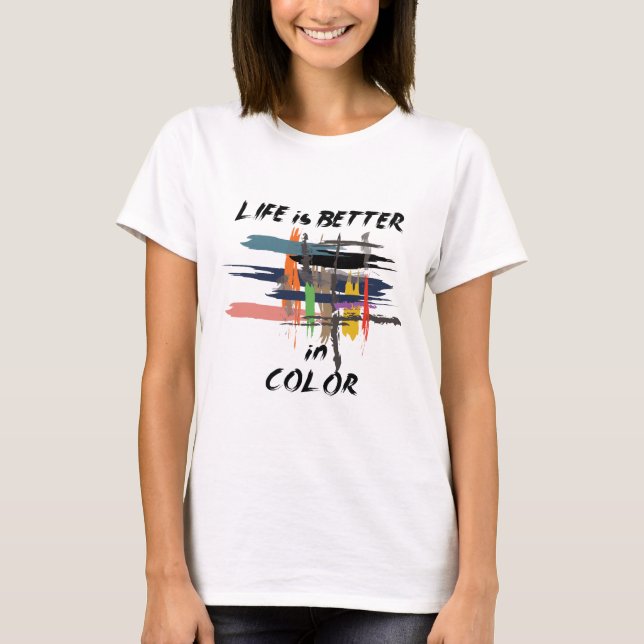 Camiseta "Traços Coloridos da Vida" (Frente)