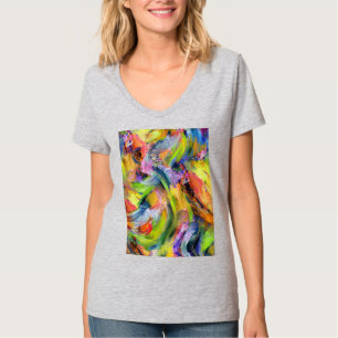 Camiseta Traços coloridos em amarelo