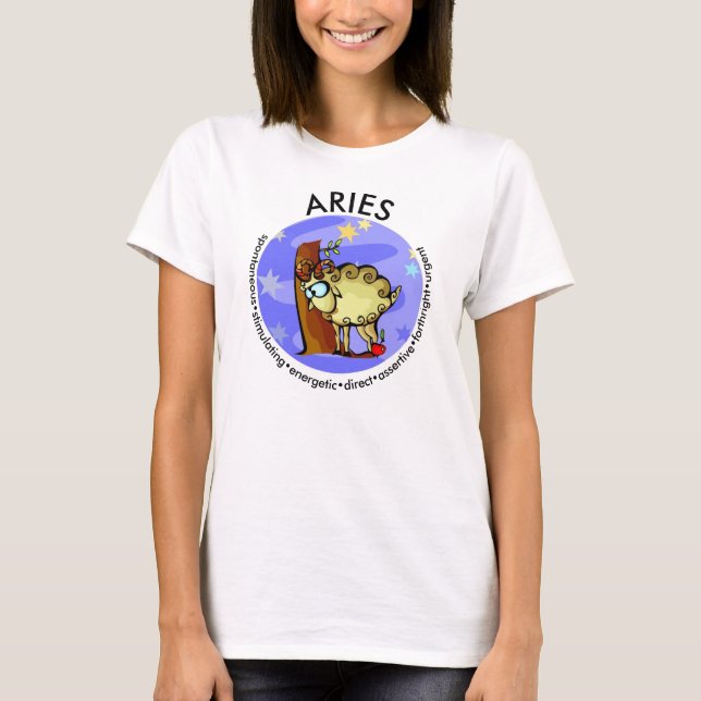 Camiseta Traços de Aries personalizáveis Cartoon bonito Zod (Frente)