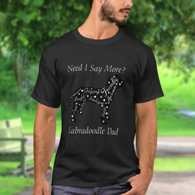 Camiseta Traços de Labradoodle Mãe/Pai Preciso Dizer Mais? (Criador carregado)
