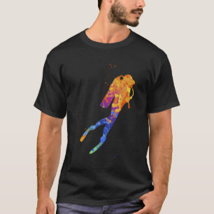 Camiseta Traços de mergulho no Oceano Gráfico Scuba, mergul