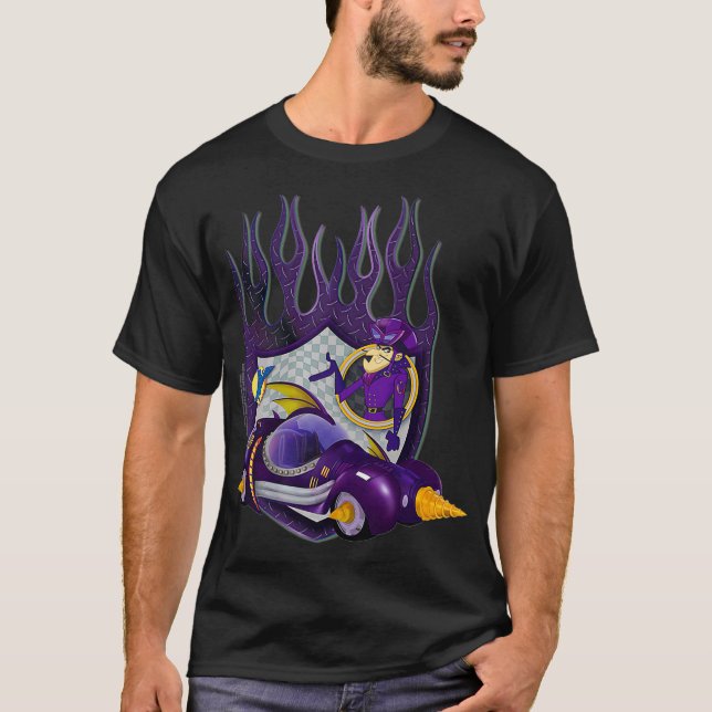 Camiseta Traços de Wackers Dick Dastardly Máquina Premium  (Frente)