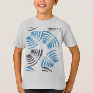 Camiseta Traços modernos, legal, de abstrato azul moderno