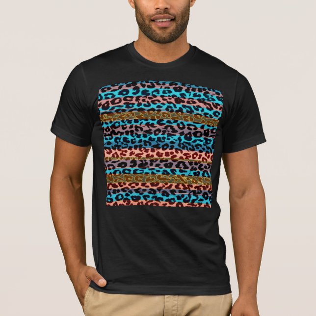 Camiseta Traços retrorreflectores textura de peles de leopa (Frente)