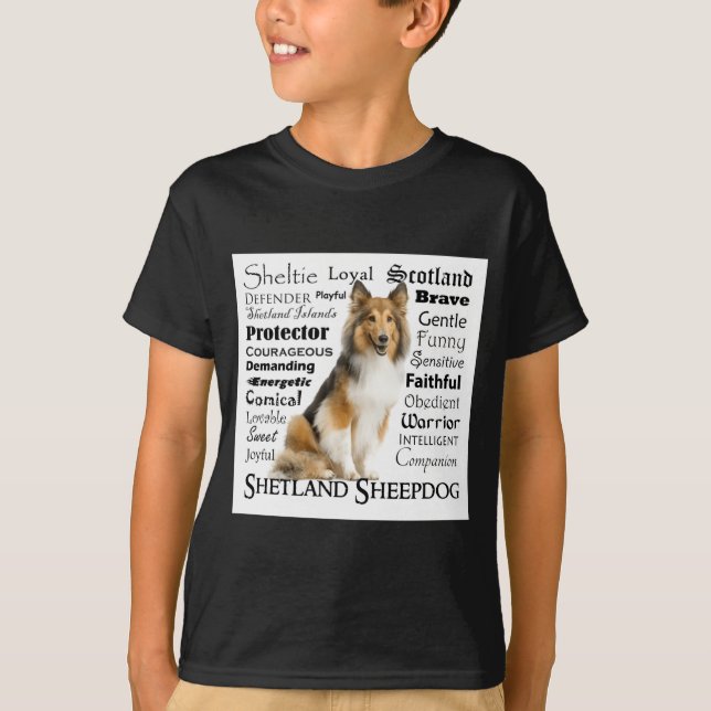 Camiseta Traços Sheltie  (Frente)