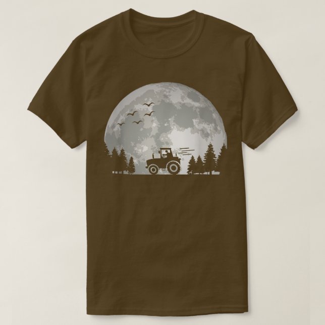 Camiseta Tractor Driver  Farming Agriculture  Moon  Funny F (Frente do Design)