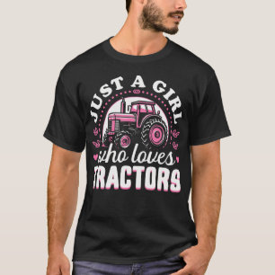 Camiseta Tractor Fofo Design Rosa - Apenas Uma Garota Que A