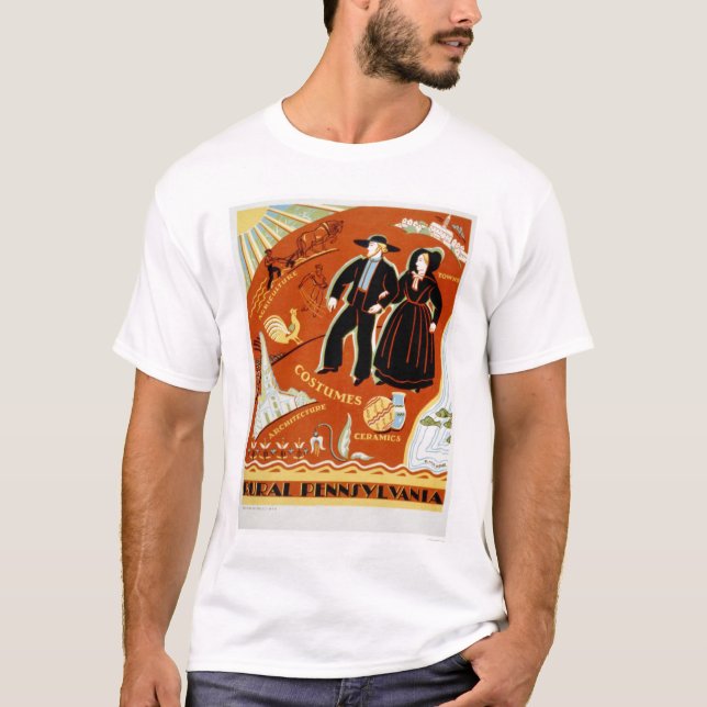 Camiseta Tradição do traje de Amish WPA 1938 (Frente)