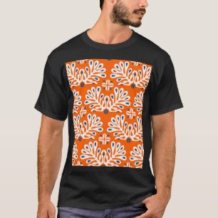 Camiseta Tradição escandinava: Mosaico Floral Étnico.