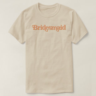 Camiseta Tradicional 70 Themed Burnt Orange Bridesmaid do T
