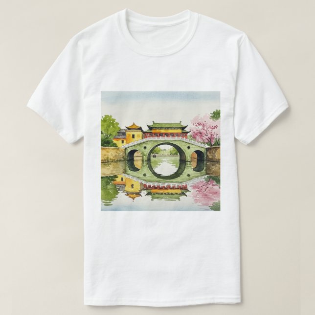 Camiseta Traditional Chinese landscape (Frente do Design)
