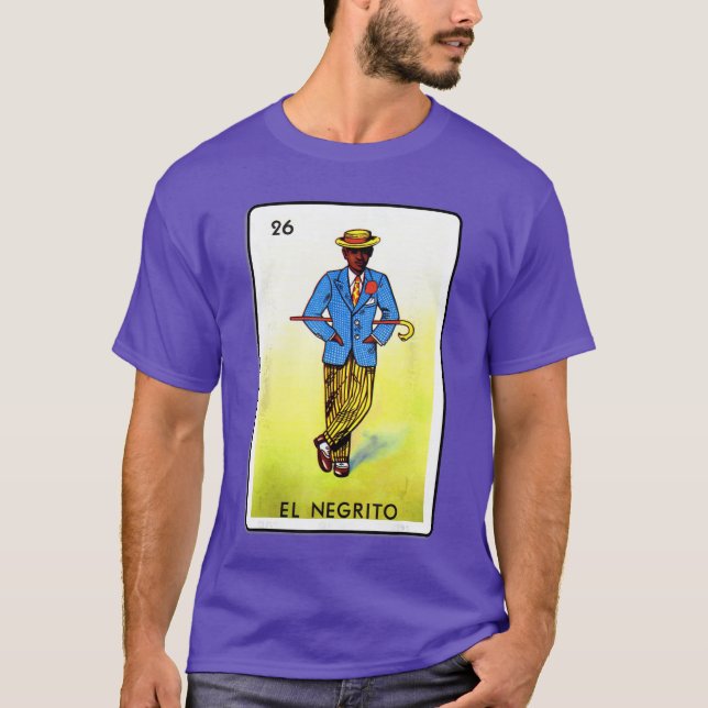 Camiseta Traditional Meican Card Game N26 El negrito retro (Frente)