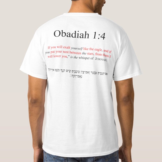 Camiseta Tradução de Código Aberto Obadias 1:4 (Verso)