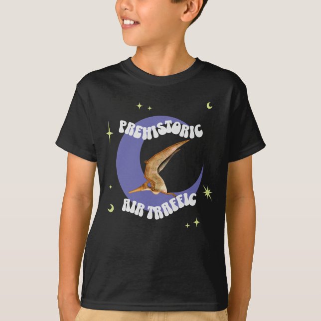 Camiseta Tráfego Aéreo Pré-Histórico Pterodáctilo Dinossaur (Frente)