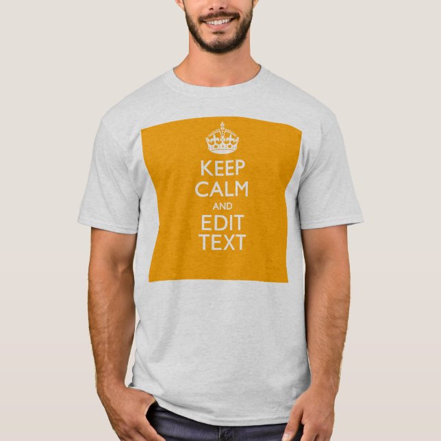 Camiseta Tráfego Amarelo Fundo Mantenha Calmo E Seu Texto (Frente)