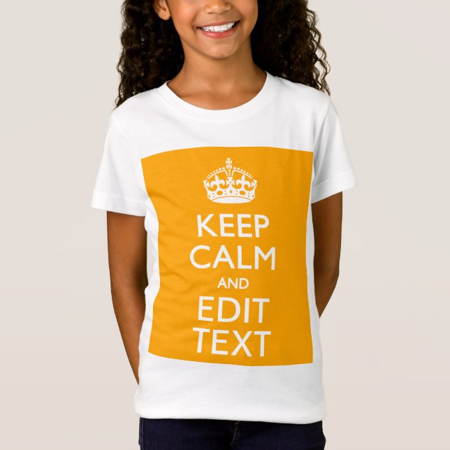 Camiseta Tráfego Amarelo Fundo Mantenha Calmo E Seu Texto (Frente)