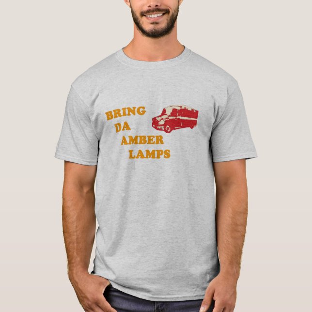 Camiseta TRAGA à Dinamarca o t-shirt AMBARINO das LÂMPADAS (Frente)