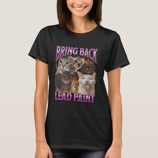 Camiseta Traga de Volta Tinta com Chumbo Funny Cat Meme Boo (Frente)