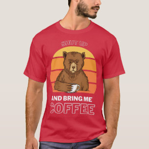 Camiseta Traga-me Café Bear Manhã Bebendo Café Drinker Prem