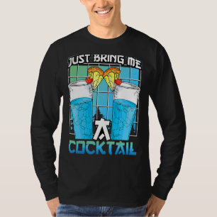 Camiseta Traga-Me Uma Festa De Cocktail Bebe Coquetel Azul
