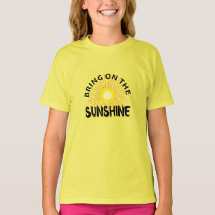 Camiseta Traga O Design Sol - O T-Shir Básico Das Raparigas