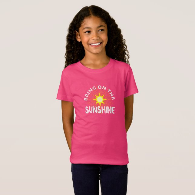 Camiseta Traga O Design Sunshine - Bela Jersey Para Meninas (Frente Completa)