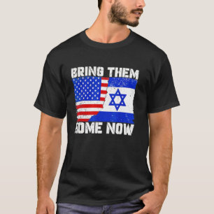Camiseta Traga-os para casa agora América Israel Bandeira