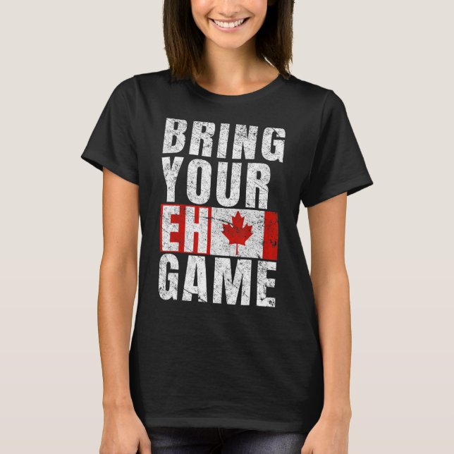 Camiseta Traga seu jogo canadense Flag Canada orgulho (Frente)