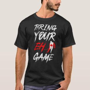 Camiseta Traga Seu Jogo De Bandeira Canadiana Jogador De Hó