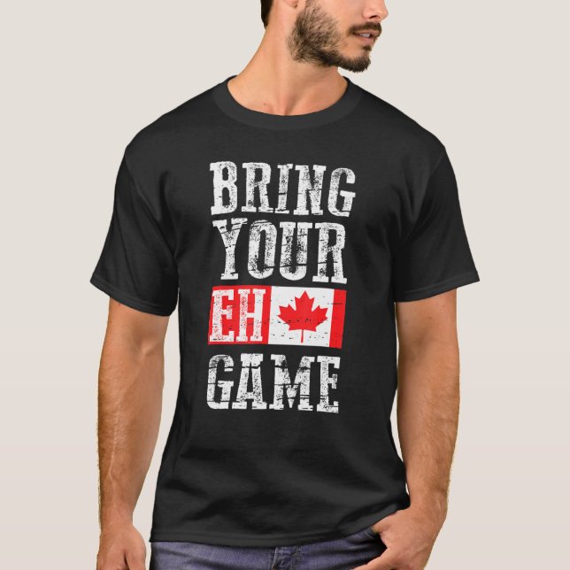 Camiseta Traga sua equipe canadense de bandeira do Canadá (Frente)