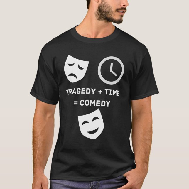 Camiseta Tragédia + Tempo Comédia Engraçada Teatro Drama Ne (Frente)