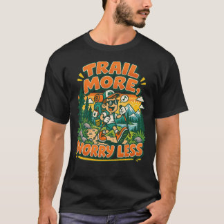 Camiseta Trail More, Worry Less - Retro Hiking Camper tee