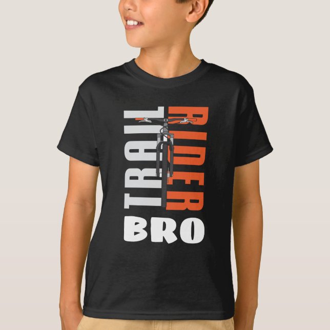 Camiseta Trail Rider Biker Bro Custom Family Cyclist (Frente)