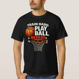Camiseta Train Hard Play Ball Repeat Basketball T-Shirt | S
