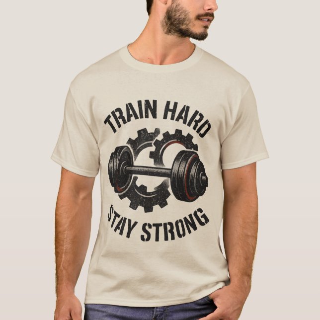 Camiseta Train Hard T-Shirt – Motivational Workout Tee (Frente)