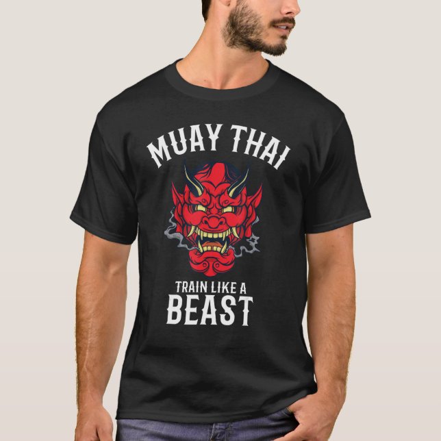Camiseta Train Like A Oni Hannya  Muay Thai and Thai Boxing (Frente)