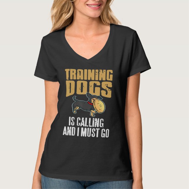 Camiseta Training Dogs Is Calling & I Must Go Retro   Prese (Frente)