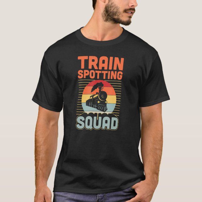 Camiseta Trainspotage Squad Railfan Vintage Train Watting (Frente)
