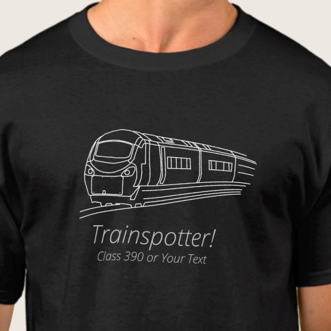 Camiseta Trainspotter Classe 390 Electric Railfan UK Ferrov (Criador carregado)
