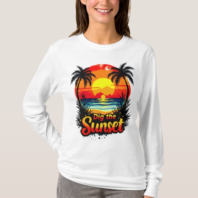 Camiseta Traje a torre de Voleibol do Sunset - Perfeito par (Frente)