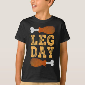 Camiseta Traje de Ação de Graças para Dia de Perna Academia